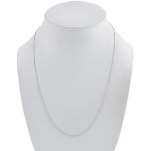 Estate Italy SU Sterling Silver 925 0.8mm Cable Chain Necklace 18.5"